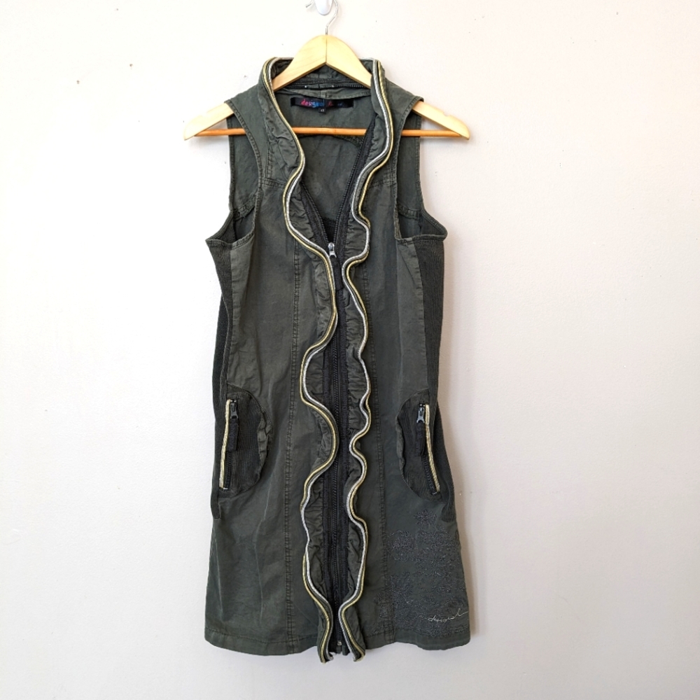 Desigual Rainbow Structured Zipper Dress 42 US 10 L